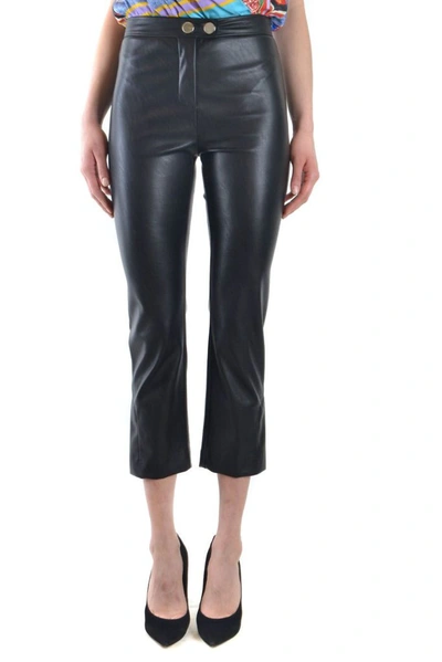 Shop Pinko Women's Black Faux Leather Pants
