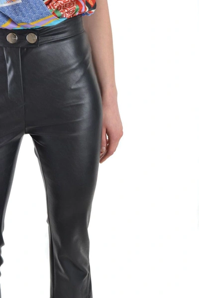 Shop Pinko Women's Black Faux Leather Pants