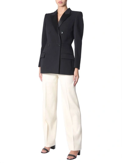 Givenchy Double-breasted Satin-trimmed Wool-blend Twill Blazer In Black
