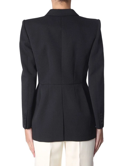 Givenchy Double-breasted Satin-trimmed Wool-blend Twill Blazer In Black
