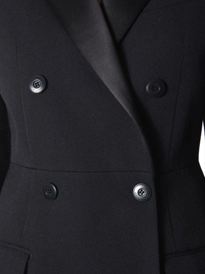 Givenchy Double-breasted Satin-trimmed Wool-blend Twill Blazer In Black
