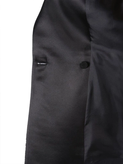 Givenchy Double-breasted Satin-trimmed Wool-blend Twill Blazer In Black