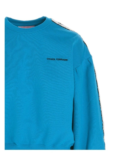 Shop Chiara Ferragni Women's Light Blue Other Materials Sweatshirt