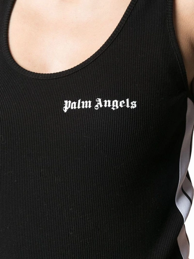 Shop Palm Angels Women's Black Cotton Tank Top