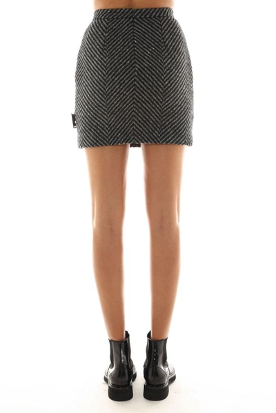 Shop Off-white Women's Grey Wool Skirt