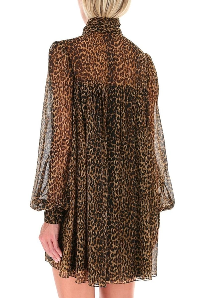 Shop Saint Laurent Women's Brown Wool Dress
