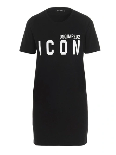 Shop Dsquared2 Women's Black Cotton Dress