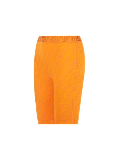 Shop Fendi Women's Orange Polyester Shorts