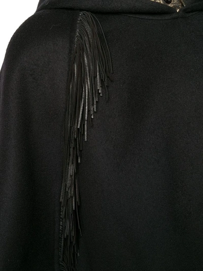Shop Saint Laurent Women's Black Wool Poncho