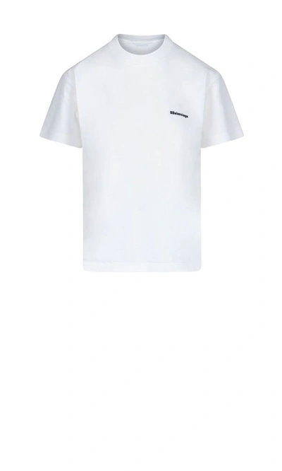 Shop Balenciaga Women's White Cotton T-shirt