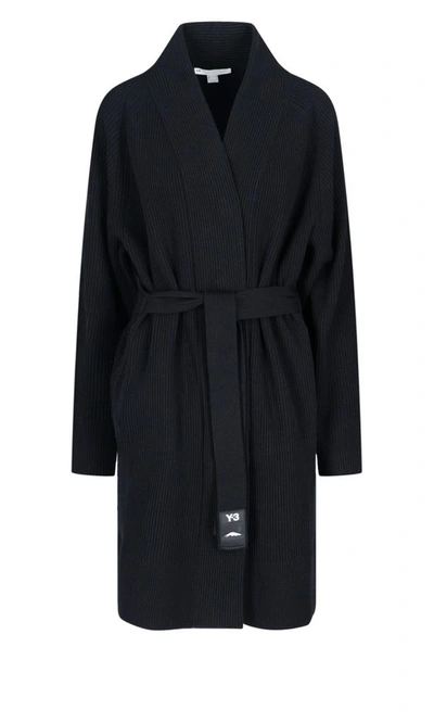 Shop Adidas Y-3 Yohji Yamamoto Women's Black Wool Cardigan