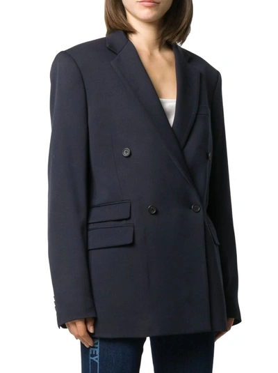 Shop Stella Mccartney Women's Blue Wool Blazer