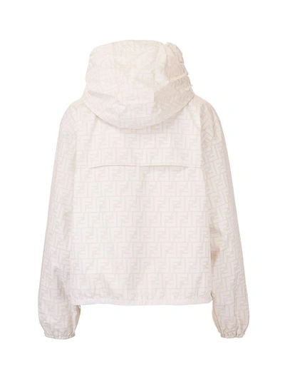 Shop Fendi Women's White Other Materials Outerwear Jacket