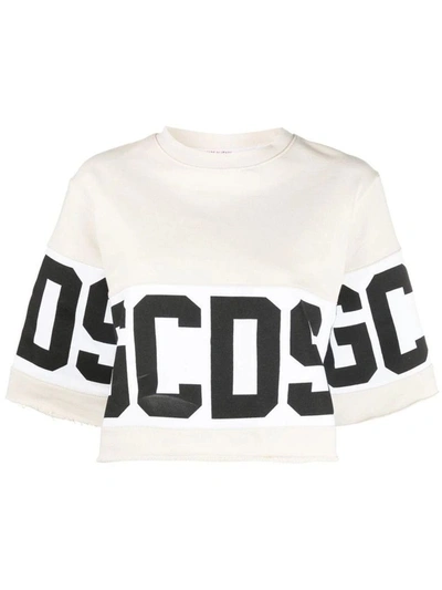 Shop Gcds Women's Grey Cotton T-shirt