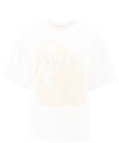 Shop Chloé Women's White Cotton T-shirt