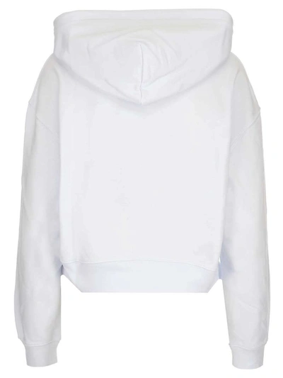 Shop Msgm Women's White Cotton Sweatshirt