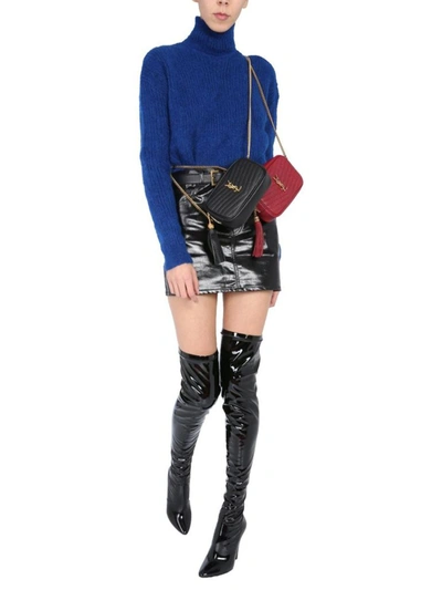 Shop Saint Laurent Women's Blue Wool Sweater