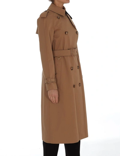 Shop Burberry Women's Brown Cotton Trench Coat