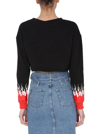 Shop Vision Of Super Women's Black Cotton Sweatshirt
