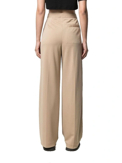 Shop Palm Angels Women's Beige Polyester Pants