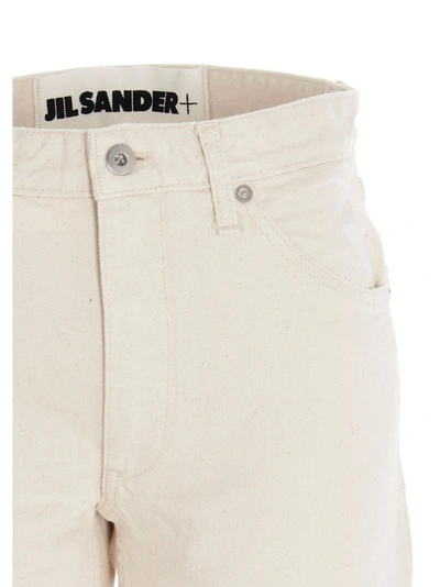 Shop Jil Sander Women's Beige Cotton Jeans