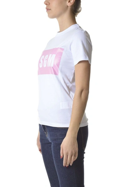 Shop Msgm Women's White Cotton T-shirt