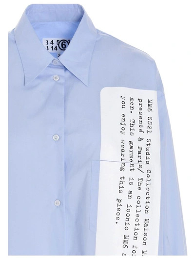 Shop Maison Margiela Women's Light Blue Cotton Shirt