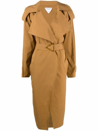 Shop Bottega Veneta Women's Brown Cotton Trench Coat