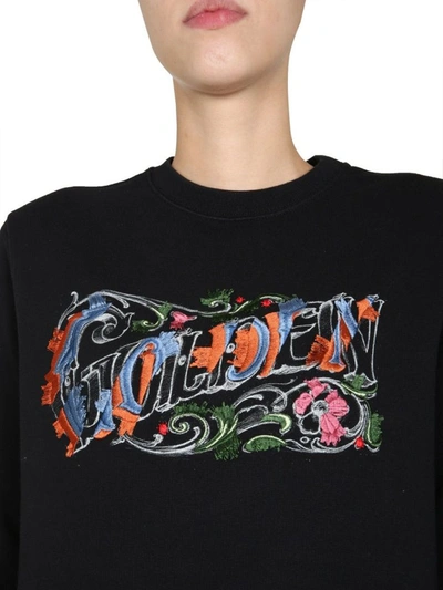 Shop Golden Goose Women's Black Cotton Sweatshirt