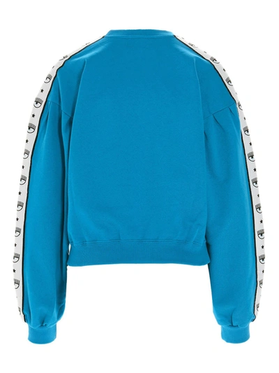 Shop Chiara Ferragni Logomania Oversized Sweatshirt In Blue In Light Blue