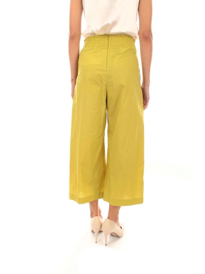 Shop Pinko Women's Green Cotton Pants