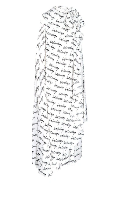 Shop Balenciaga Women's White Silk Dress