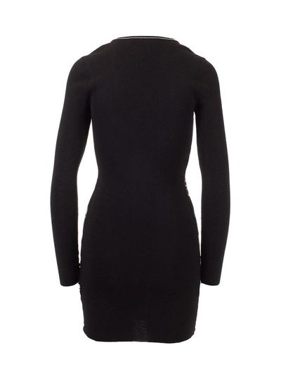 Off-white Logo-embellished Side Panelled Dress In Black