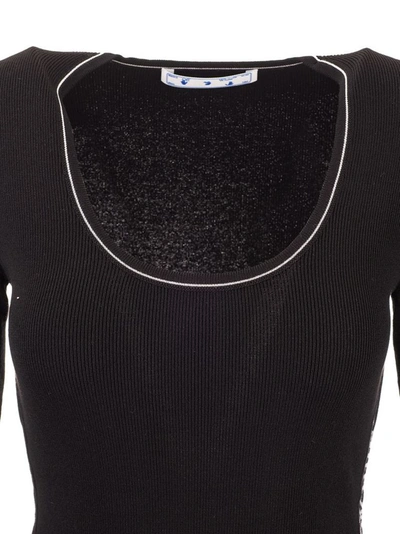 Off-white Logo-embellished Side Panelled Dress In Black