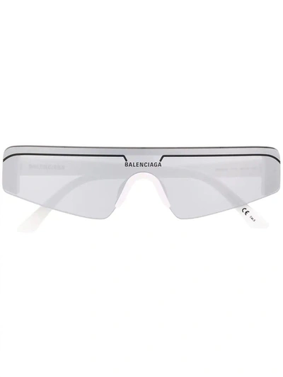 Shop Balenciaga Men's White Acetate Sunglasses