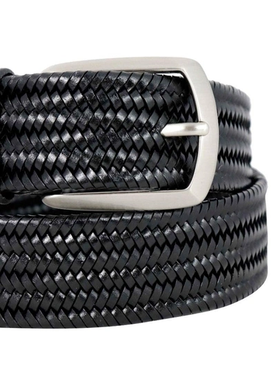 Shop Andrea D'amico Men's Black Leather Belt