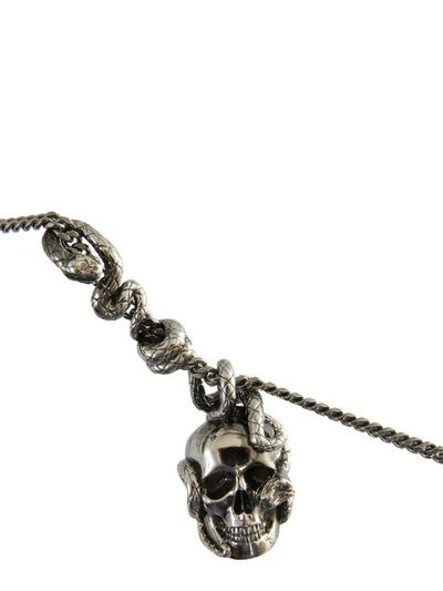 Shop Alexander Mcqueen Men's Silver Metal Necklace