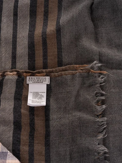 Shop Brunello Cucinelli Men's Grey Wool Scarf