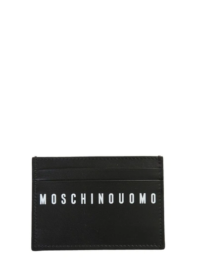 Shop Moschino Men's Black Leather Card Holder