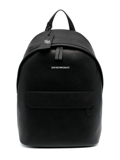 Shop Emporio Armani Men's Black Polyester Backpack