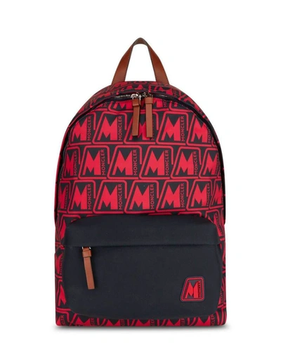Moncler Pierrick All-over Logo Backpack In Red | ModeSens
