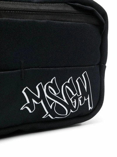 Shop Msgm Men's Black Polyester Belt Bag