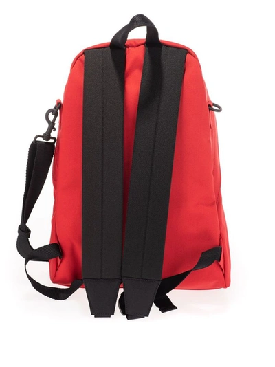 Balenciaga Mini Oversize Backpack In Red Tech Canvas In Black