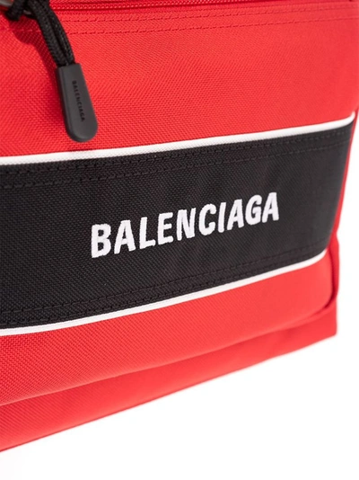Balenciaga Mini Oversize Backpack In Red Tech Canvas In Black