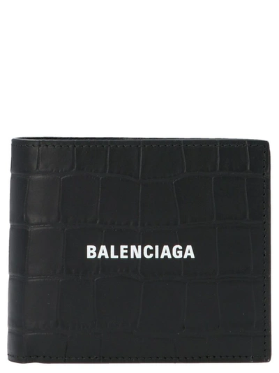 Shop Balenciaga Men's Black Leather Wallet