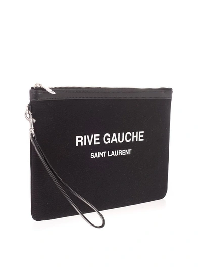 Shop Saint Laurent Men's Black Other Materials Pouch