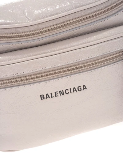 Shop Balenciaga Men's Grey Leather Belt Bag