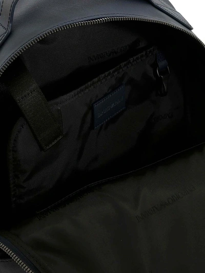 Shop Emporio Armani Men's Blue Polyester Backpack