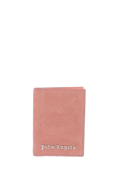 Shop Palm Angels Men's Pink Leather Card Holder