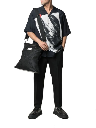 Shop Maison Margiela Men's Black Polyester Messenger Bag